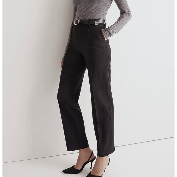 MADEWELL The Fairbanks Straight Leg Ankle Black Pants SIZE 8‎ TALL NWT - Picture 1 of 11